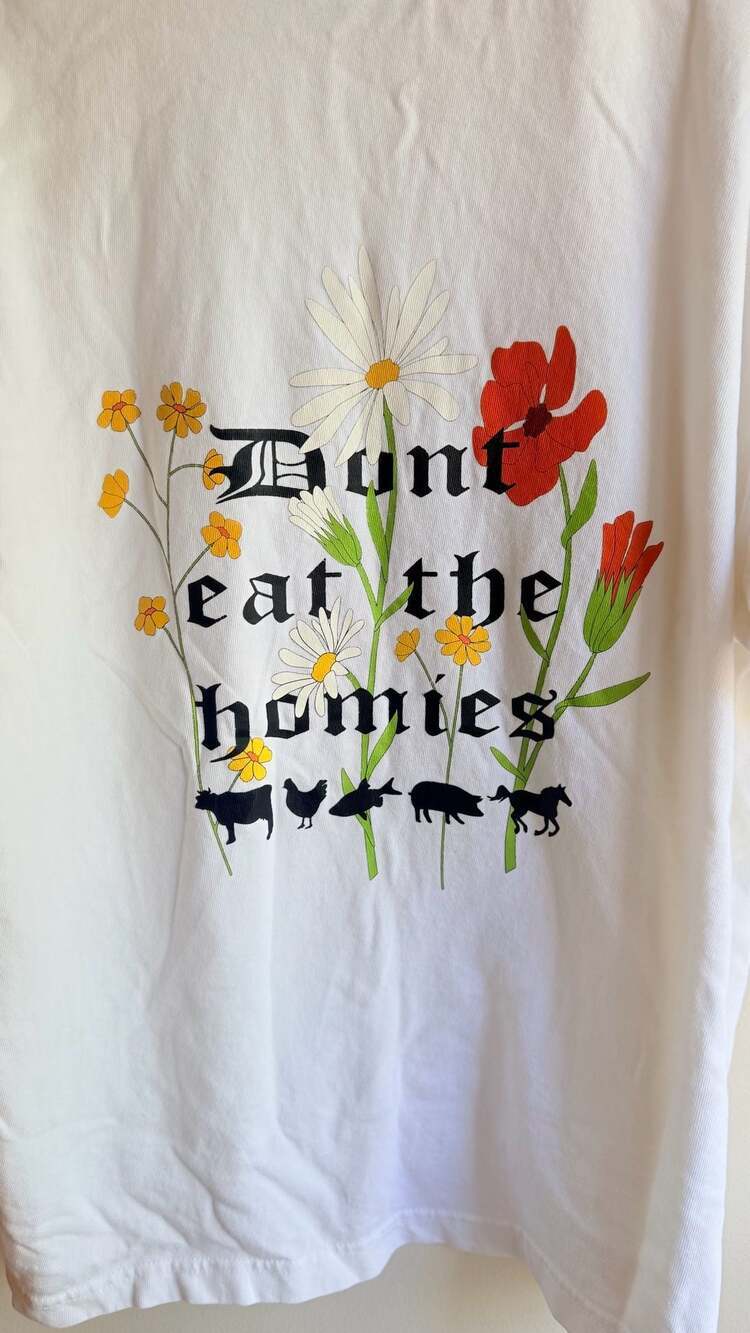 Dont Eat The Homies Flower Tee White Size XL - Picture 3 of 6